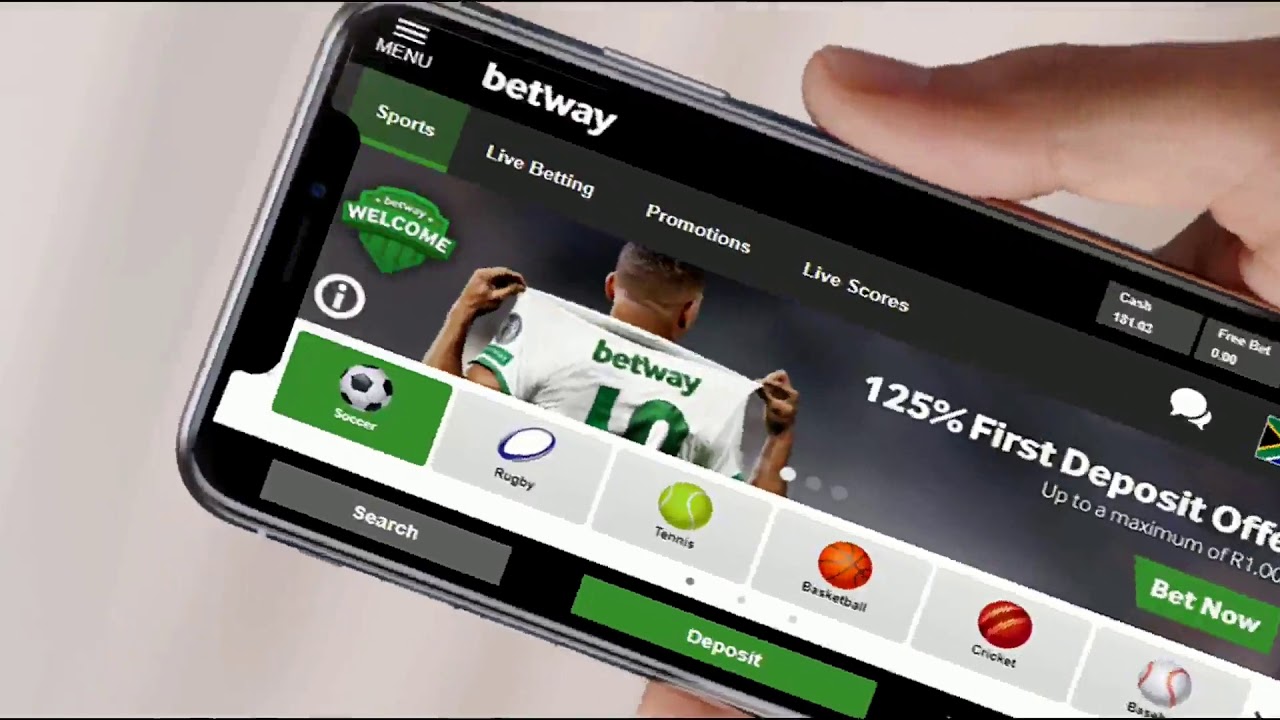 Deposit and withdrawal from the Betway sports app.